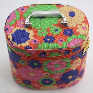 Colorful Sunflower Small Size Oval Shape Women Cosmetic Box Makeup Bag