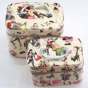 Fashion Lady Pattern Cosmetic Box Portable Travel Storage