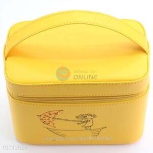 Wholesale Yellow Cosmetic Bag with Zipper Travel Bag for Women