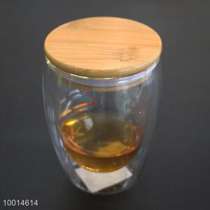 New Arrival Hot  Sale Glass Water Bottle With Wood Lid