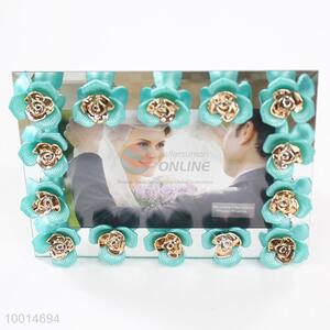 Flowers Decorated Glass Photo Frame