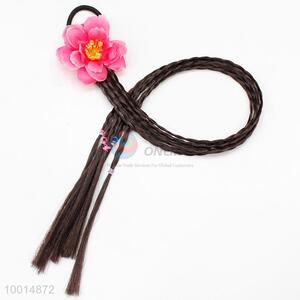 1pc Fashion Long <em>Wig</em> Braided Hair Ring with Flower for Women Girls