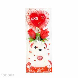 Wholesale Rose Artificial Flower with Bear For Wedding
