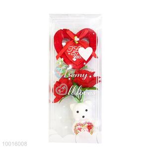 Wholesale Rose Artificial Flower with Bear &I LOVE YOU Heart
