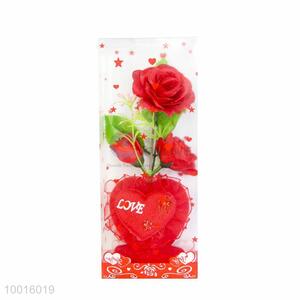 Wholesale Red Monthly Rose Artificial Flower with Hearts