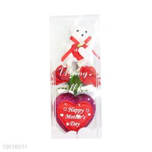 Wholesale Rose Artificial Flower with Heart&Bear For Mother's Day