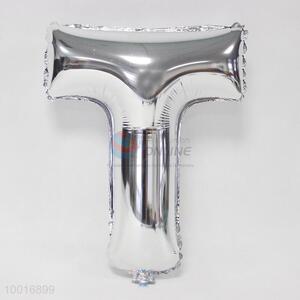 Silver T shaped foil balloon