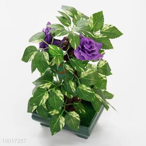 Artificial Purple Flower Fake Bonsai For Indoor Office Decoration Gifts