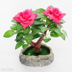 Beautiful China Rose  Artificial Flower Plant Simulation Bonsai