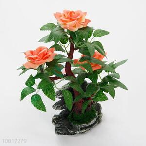 Pink Rose Artificial Flower  Simulation Bonsai for Home/Store Decoration