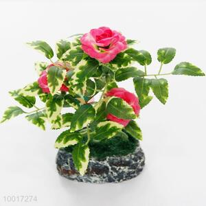 Red Rose Artificial Flower Simulation Bonsai for Home Decoration
