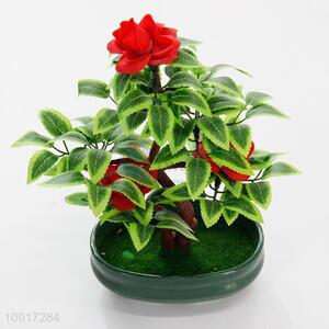 Artificial Red Rose Flower Simulation Bonsai for Home Decoration