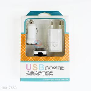 White USB Power Adapter Set
