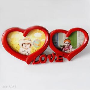 New Red Love Heart Shaped Plastic Photo Frame