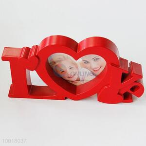 4*6 Inch Red Plastic Heart Love Photo Frame For Home Decoration