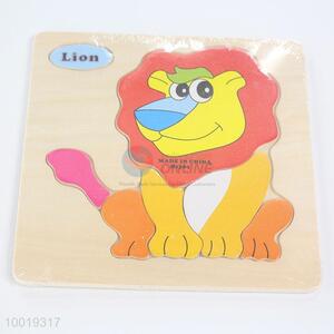 Wood Lion English Leaning Toys Building Block Puzzle