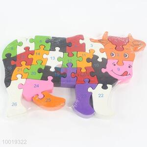 Dairy Cattle Model Wood Colorful Puzzle Educational Toys