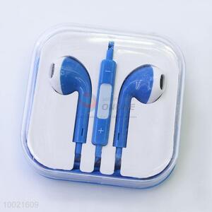 Solid color blue mobile phone accessories earphone