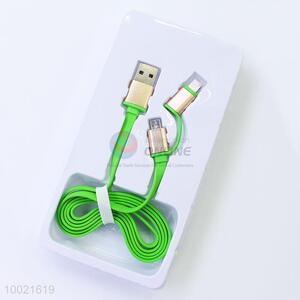 Green Dual Purpose 2 In 1 Data Transmit USB Cable