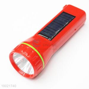 Wholesale Top Sale High Quality Plastic Red Solar Rechargeable Flashlight