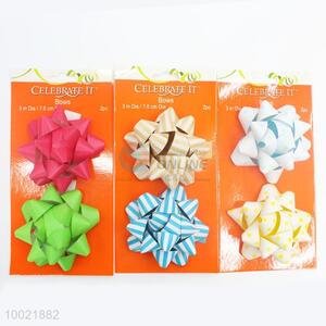 Top Sale Holiday Gift PET/PP Laminated Finishing 2 Pull Ribbons Paper Flower
