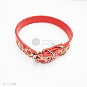 Orange Heat Printed PU Pet Collor for Cats Dogs
