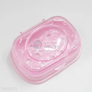 Pink household plastic soap box