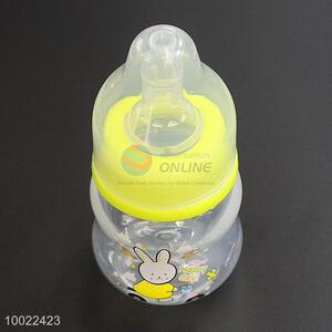 60ml l Cute Yellow Feeding-bottle with Rabbit Pattern, Milk Baby Feeding Silicone Nipple PC Bottle