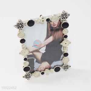 White&black flower diamond photo frame