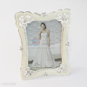 Promotional white flower diamond photo frame