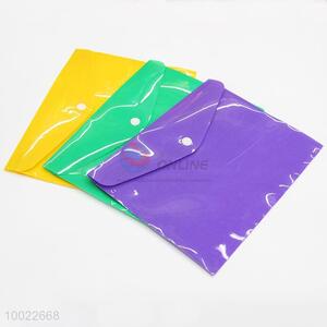 23*17.5cm 4Colors Solid Color Plastic File Bag