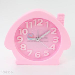 Pink High Quality Gift Alarm Clock Shaped in House, with Waker Function