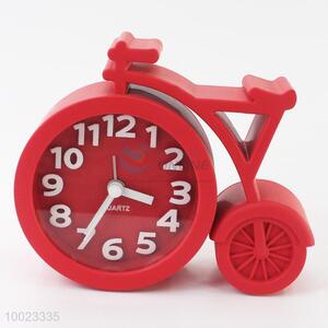Red High Quality Gift Alarm Clock Shaped in Bicycle, with Waker Function