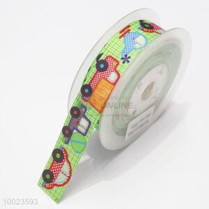 New Arrival Hot Sale High Quality 2.5CM Colorful Cars Pattern Print Ribbon
