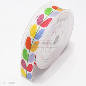 Hot Sale High Quality 2.2CM Colorful Leaves Print Ribbon