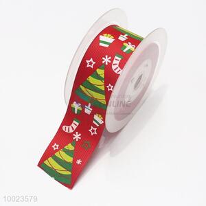 Hot Sale High Quality 3.8CM Christmas Tree Print <em>Ribbon</em>