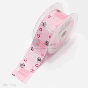 Hot Sale High Quality 3.8CM Birthday Cake Print Pink Color <em>Ribbon</em>