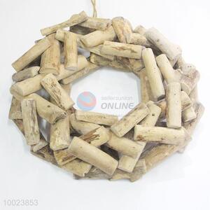 Round Shape Natural Material Christmas Birch Decoration