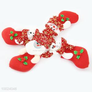 Hot Sale Cheap Christmas Snow Flower Red Stocking Tree Small Cute Lively Cloth Pendant