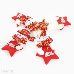 Hot Sale Cheap Christmas Snow Flower Red Star Small Cute Lively Cloth Pendant
