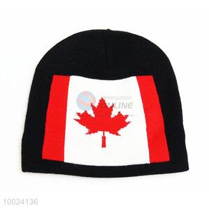 Canadian <em>Flag</em> Pattern Beanie Cap/Knitted Hat for Winter