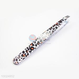 Colorful Leopard Print Stainless Steel Eyebrow Tweezers Set