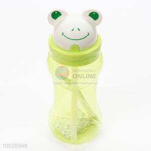 High Quality Frog Transparency Sports 380ML Bottle With Straw And Strap