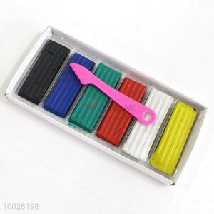 1 box coloured plasticine 6 colors set with modeling tool