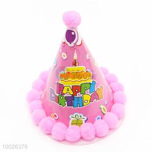 Wholesale Pink Happy Birthday Hats/Caps(Carnival/Party Hat)
