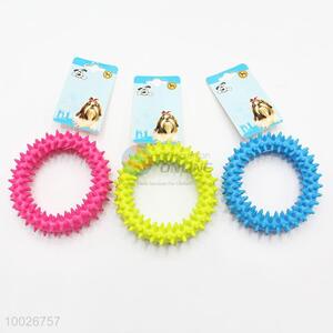 Pink/Yellow/Blue Solid Color Round Circle Soft Toys for Dogs