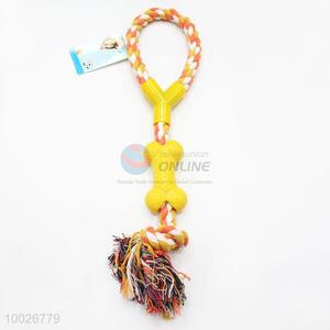 Yellow New Cotton Durable Chew Rope Pet Toy