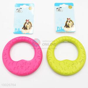 Pet product yellow/pink ring rubber pet toy