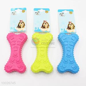 1pc Pink/Yellow/Blue Bone Shaped TPR Toys for Pet