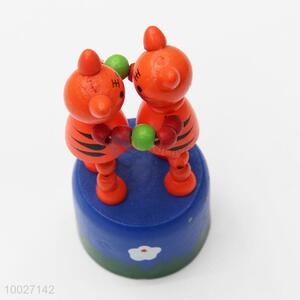 Wholesale double tigers wooden toys ornaments special gifts